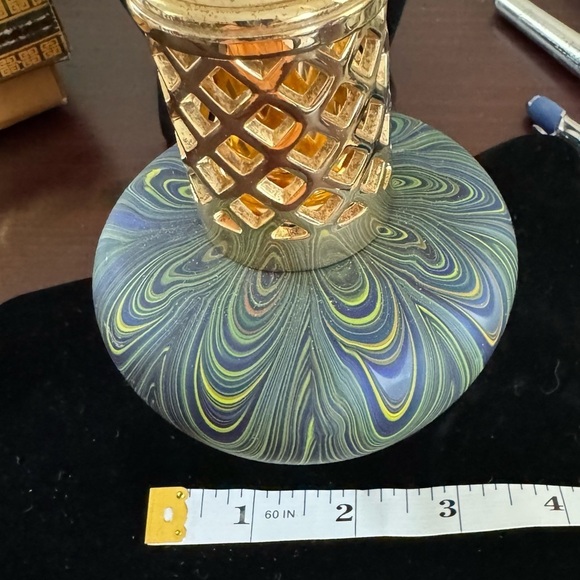 La Tee Da home fragrance lamp large glass tapered lattice crown grey multi - Picture 8 of 14